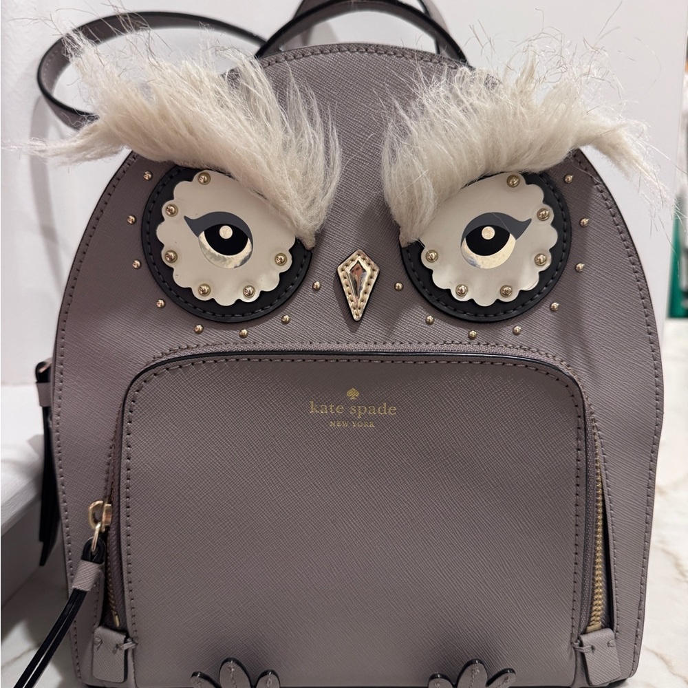 Kate Spade Taupe Owl Backpack